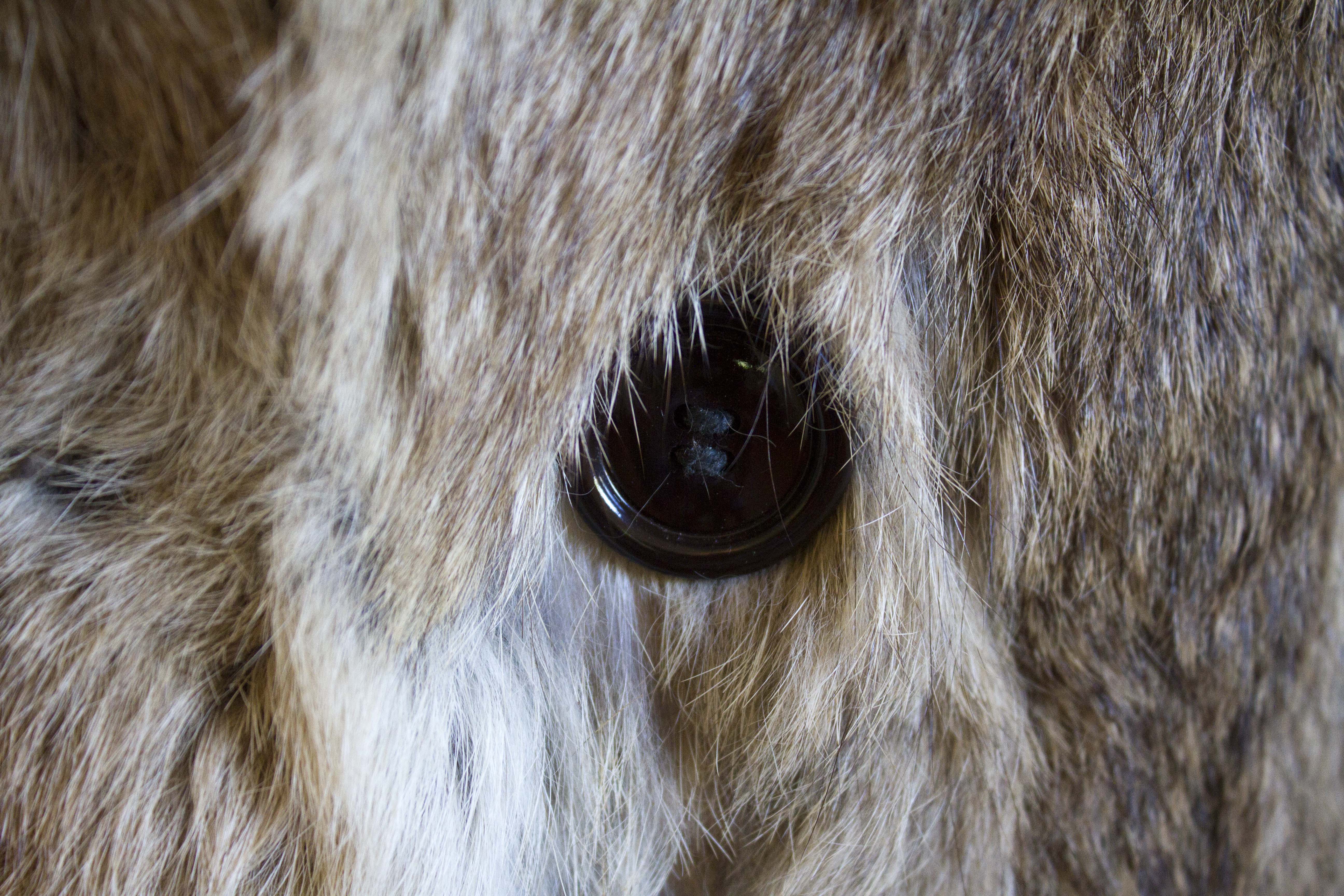 Double-Breasted Rabbit Fur Coat : EBTH