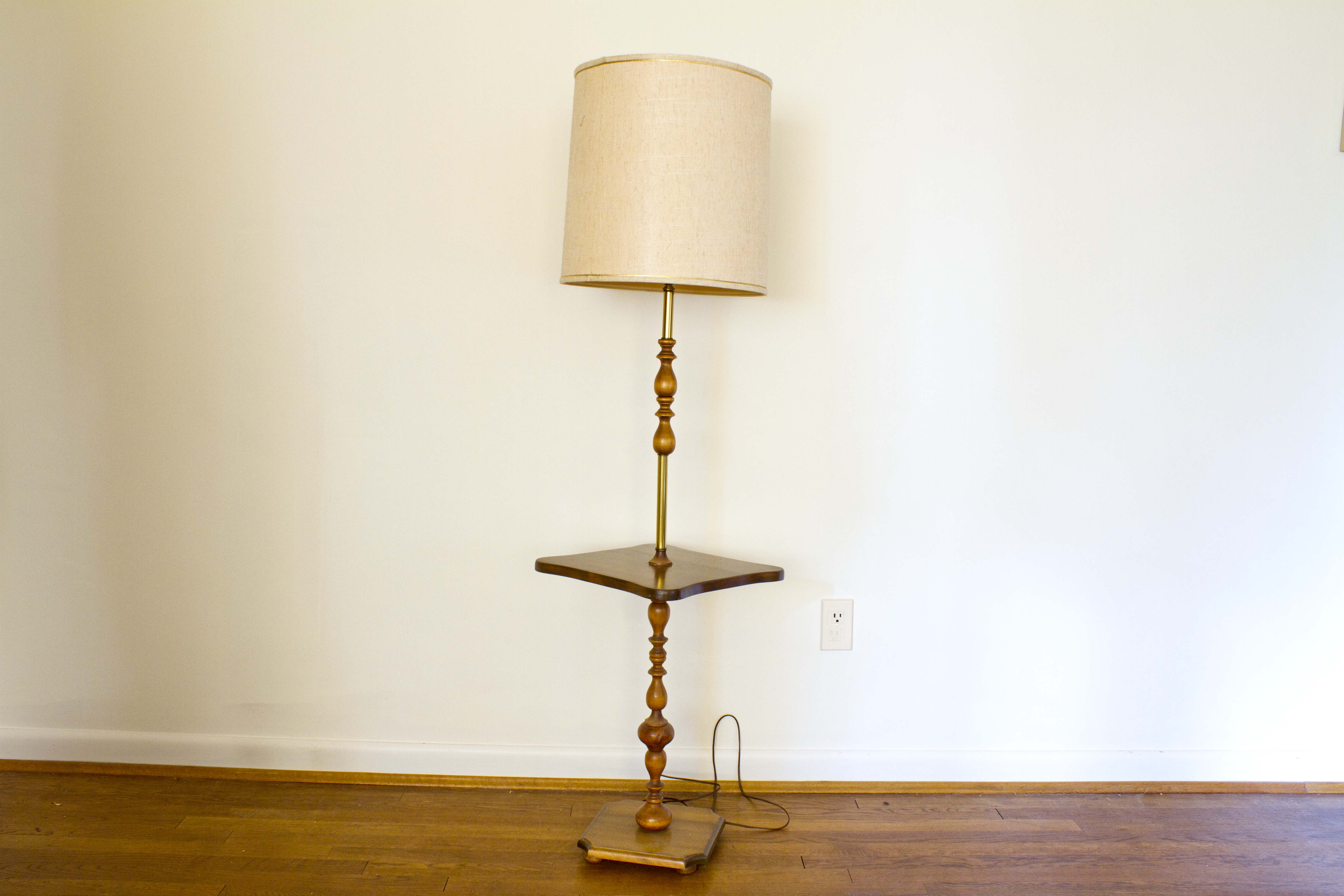 Vintage Floor Lamp With Tray Table Ebth