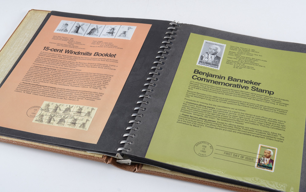 Six Volume USPS American Commemorative Stamp Collection Books EBTH