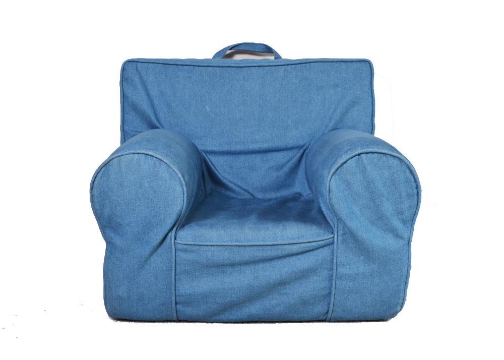Pottery Barn Kids Denim Anywhere Chair Ebth