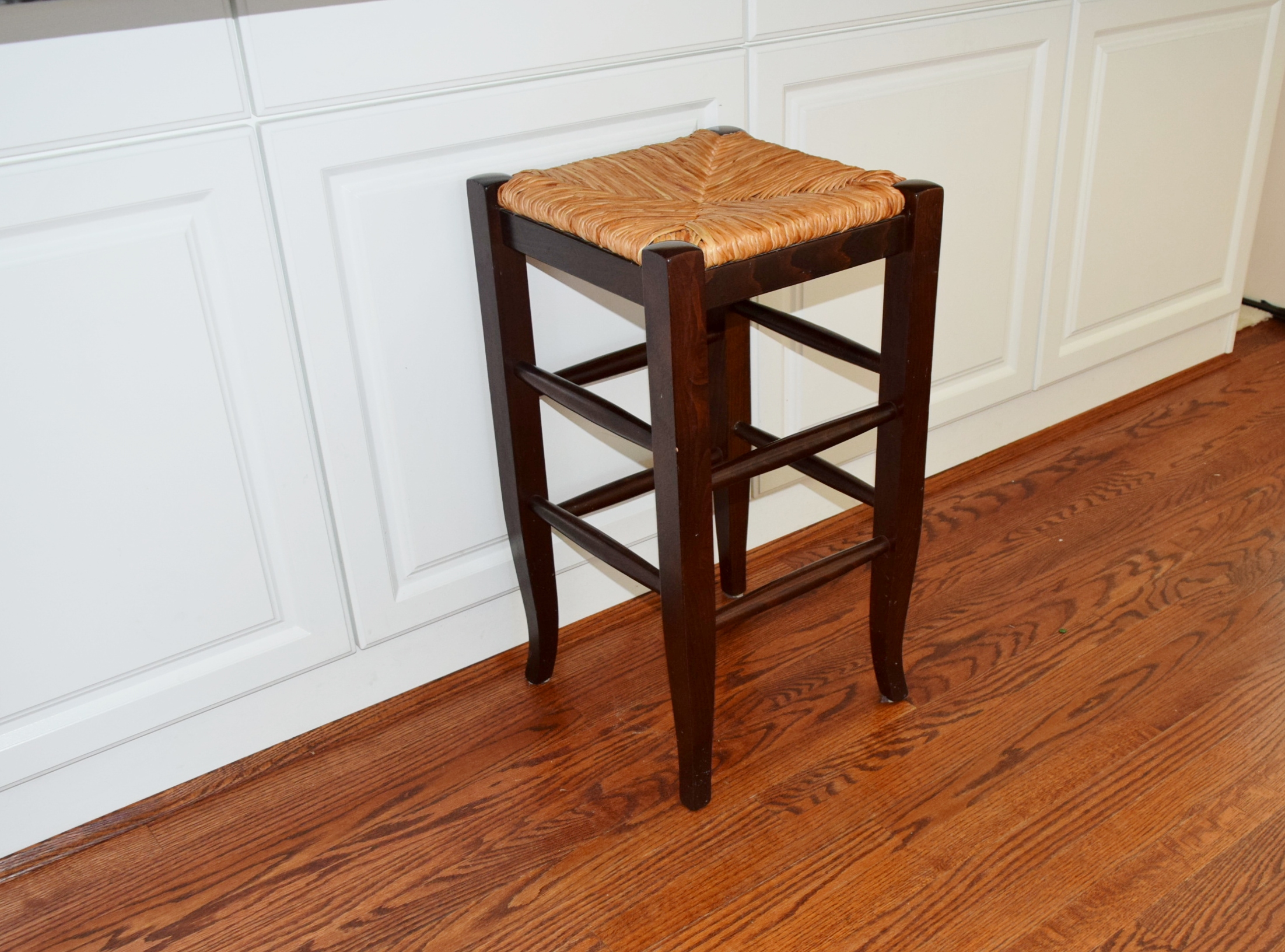 Pottery Barn Napoleon Rush Seat Counter Bar Stool Ebth