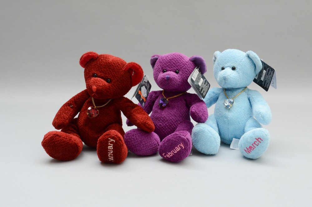 Group of Bears of the Month Birthstone Bears : EBTH