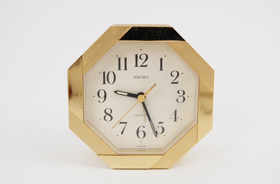 Seiko Quartz Clock with Octagonal Brass Case EBTH
