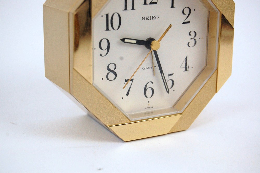 Seiko Quartz Clock with Octagonal Brass Case EBTH