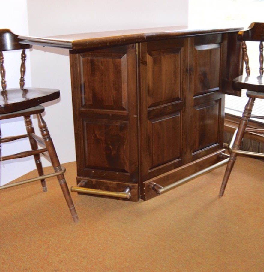 Ethan Allen Bar with Two Stools : EBTH Ethan Allen Bar with Two Stools : EBTH - Ethan Allen Bar with Two Stools ...