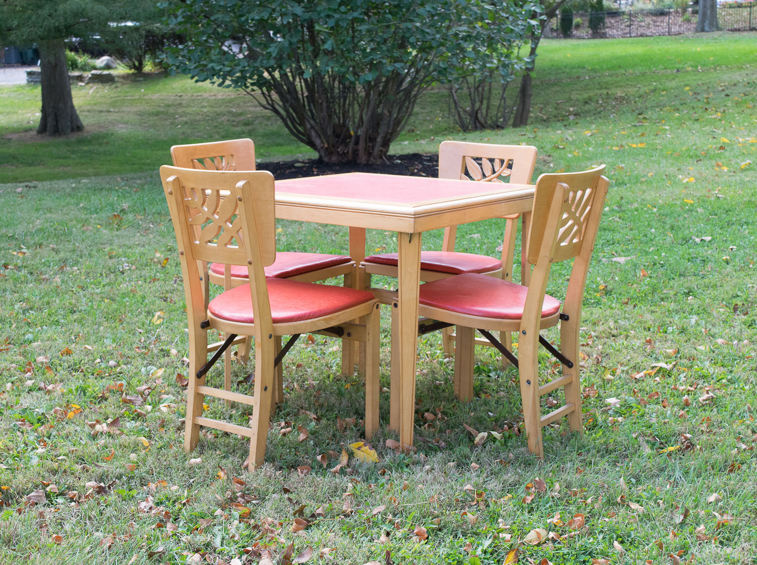 MidCentury Modern Wooden Game Table and Chairs EBTH