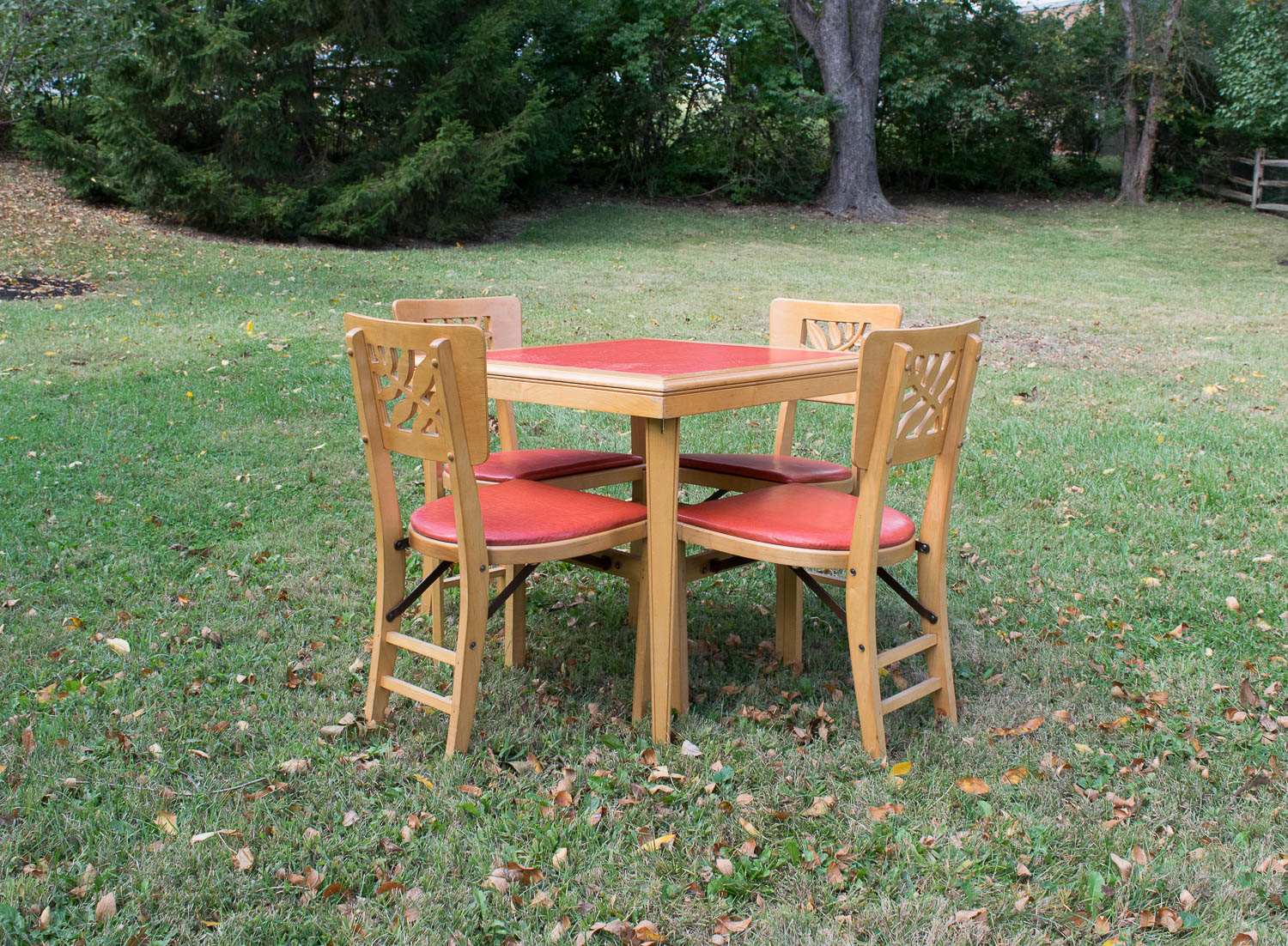 MidCentury Modern Wooden Game Table and Chairs EBTH