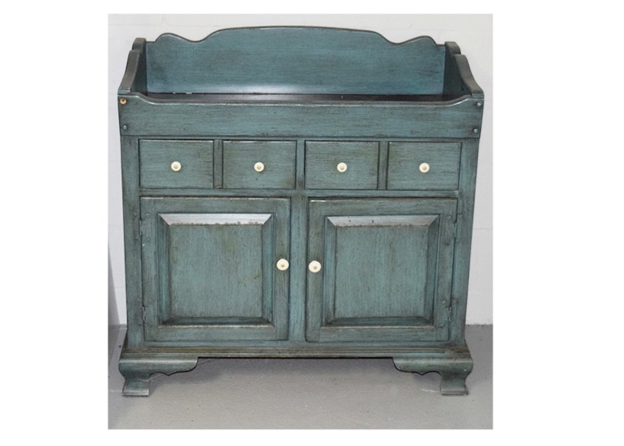 Painted And Purposefully Distressed Dry Sink