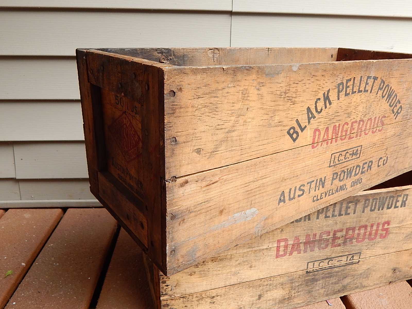 Antique Wood Ammunition Crates Austin Powder Co. Advertising EBTH