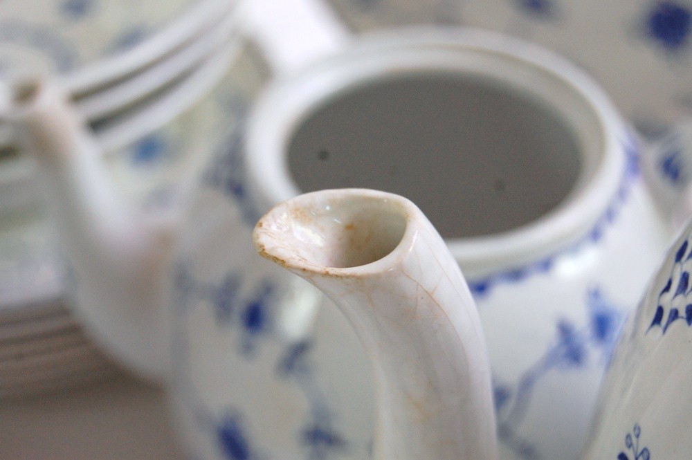 Danish Furnivals "Blue Denmark" China and Royal Copenhagen Teapot EBTH