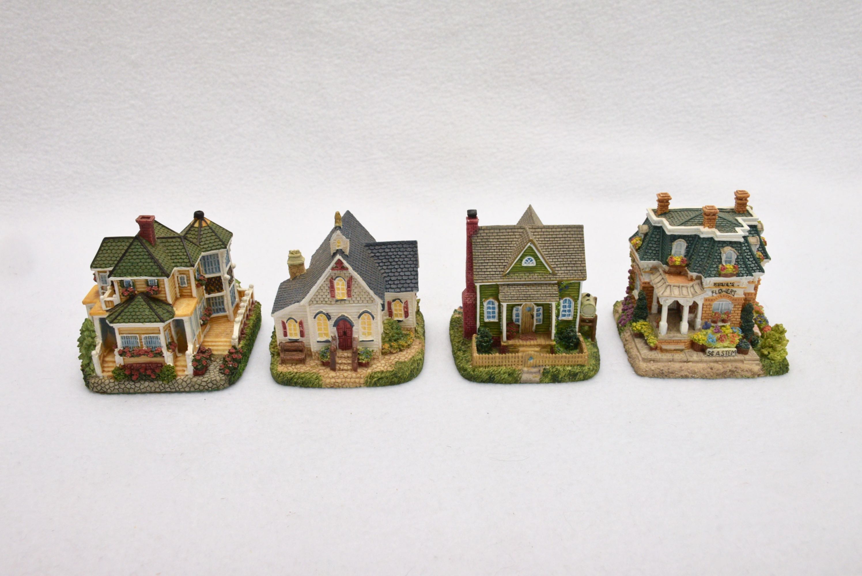 Collection of 21 Miniature Village Building Figures EBTH