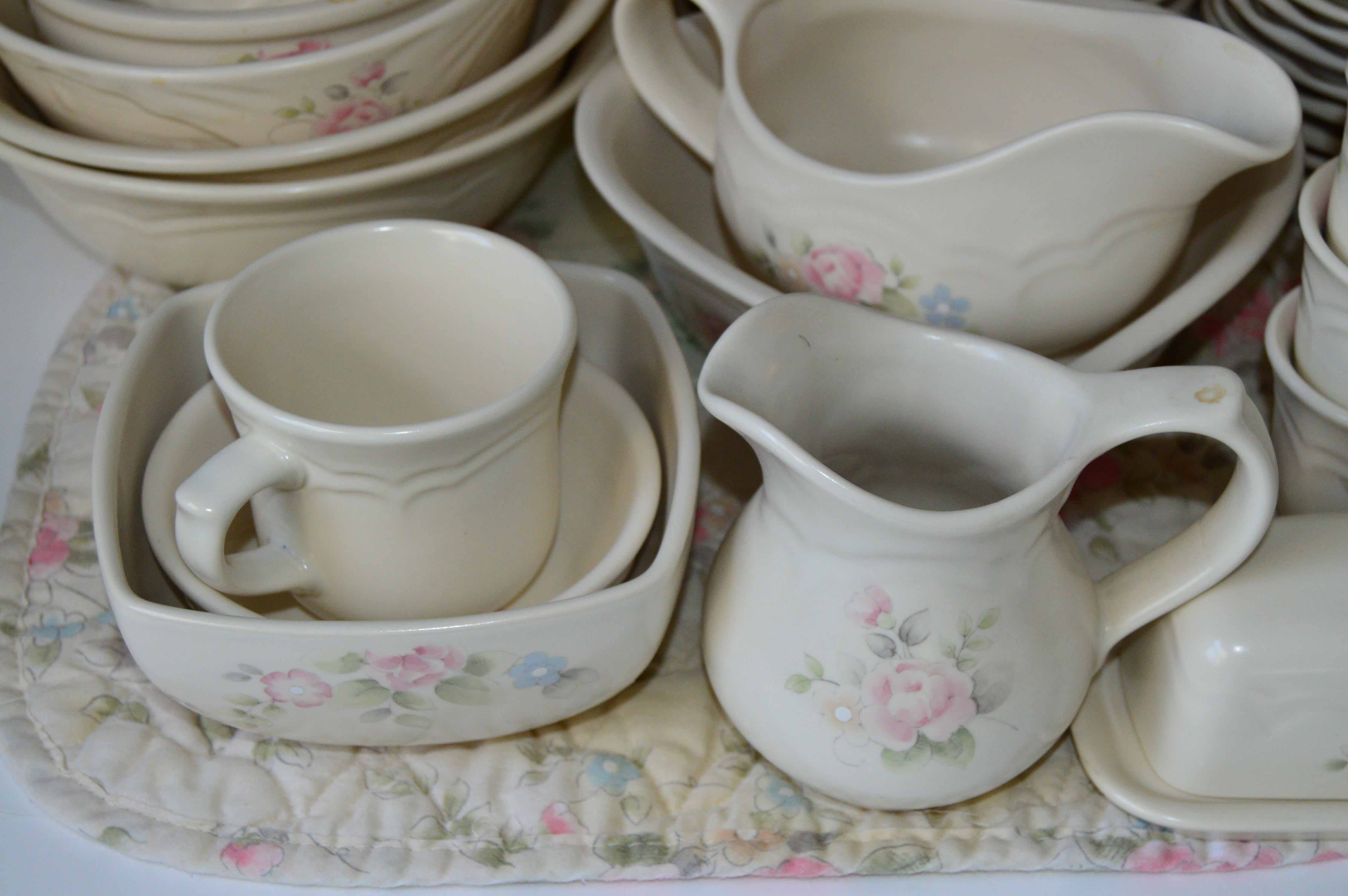 Collection of Vintage Pfaltzgraff Tea Rose Dishes EBTH