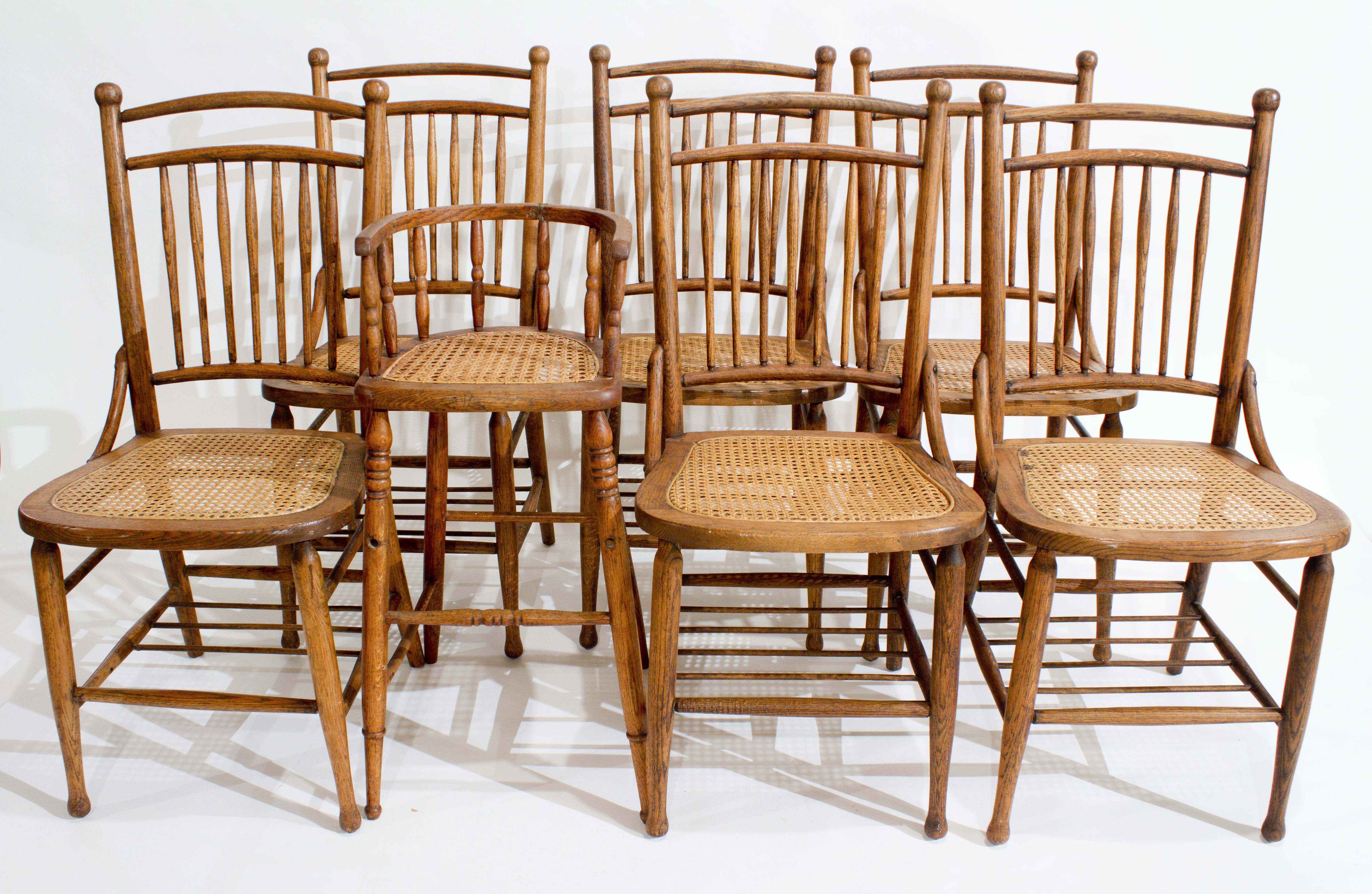 Antique Heywood Wakefield Oak Dining Chairs EBTH