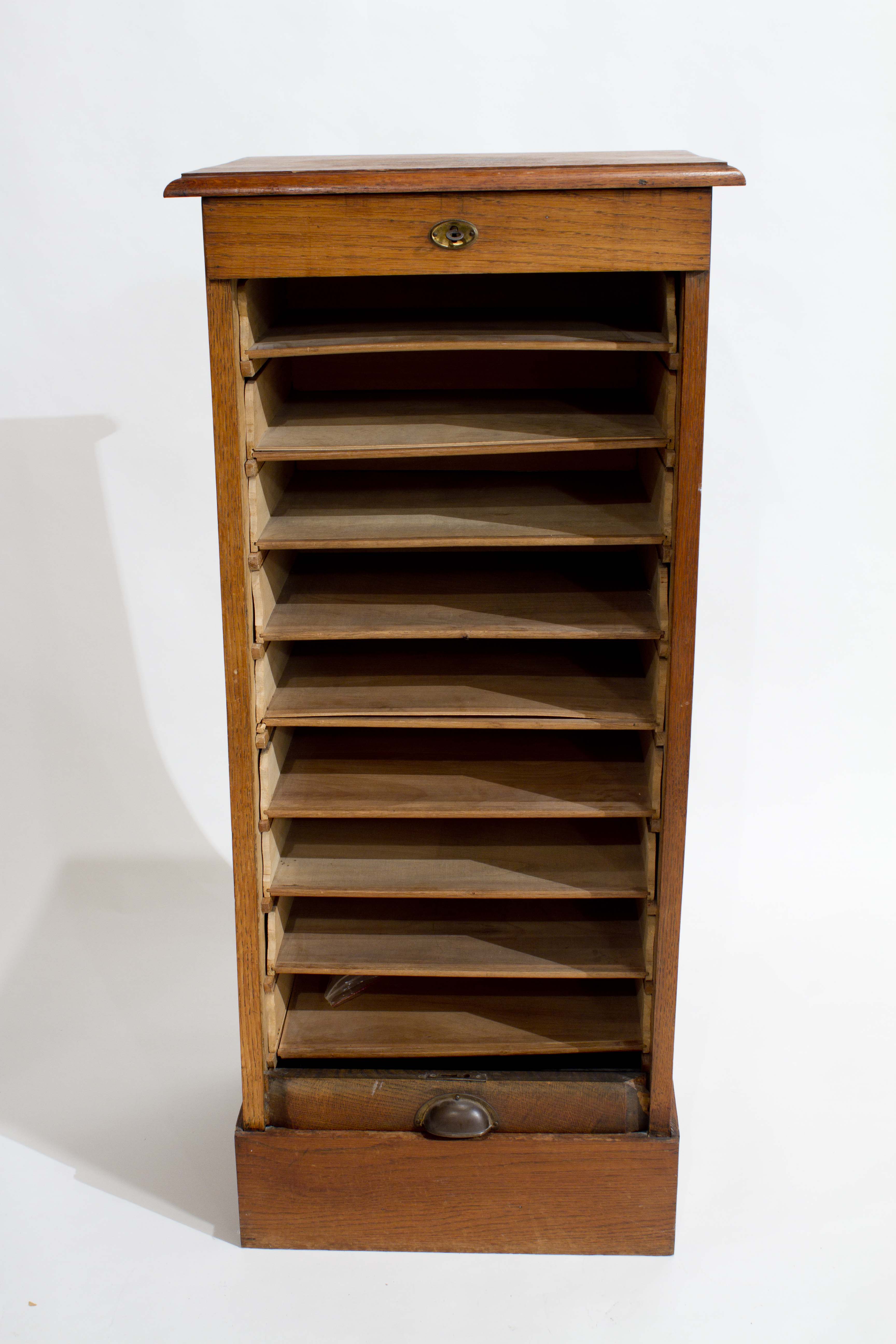 Vintage Tambour Drop Front Filing EBTH