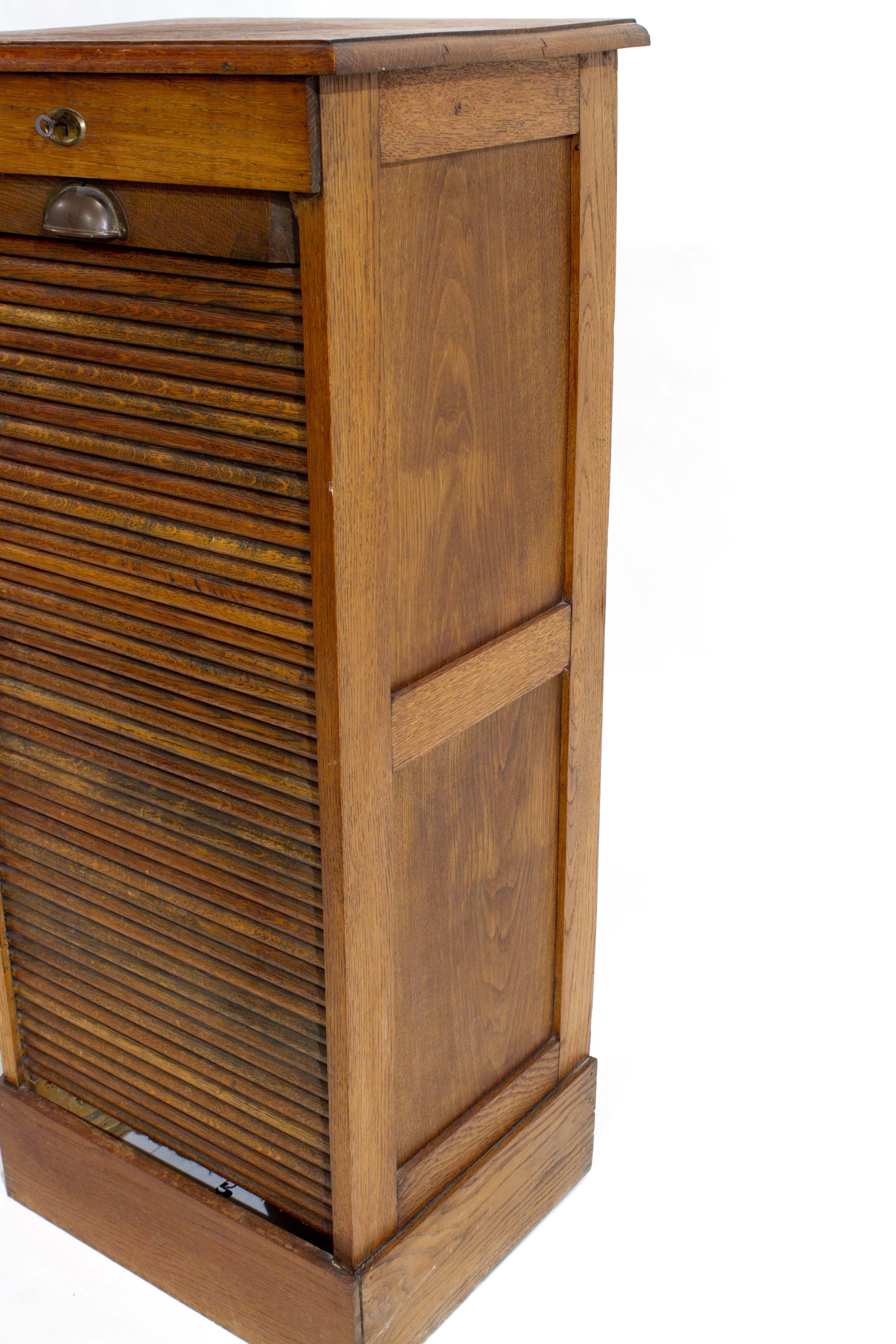 Vintage Tambour Drop Front Filing EBTH