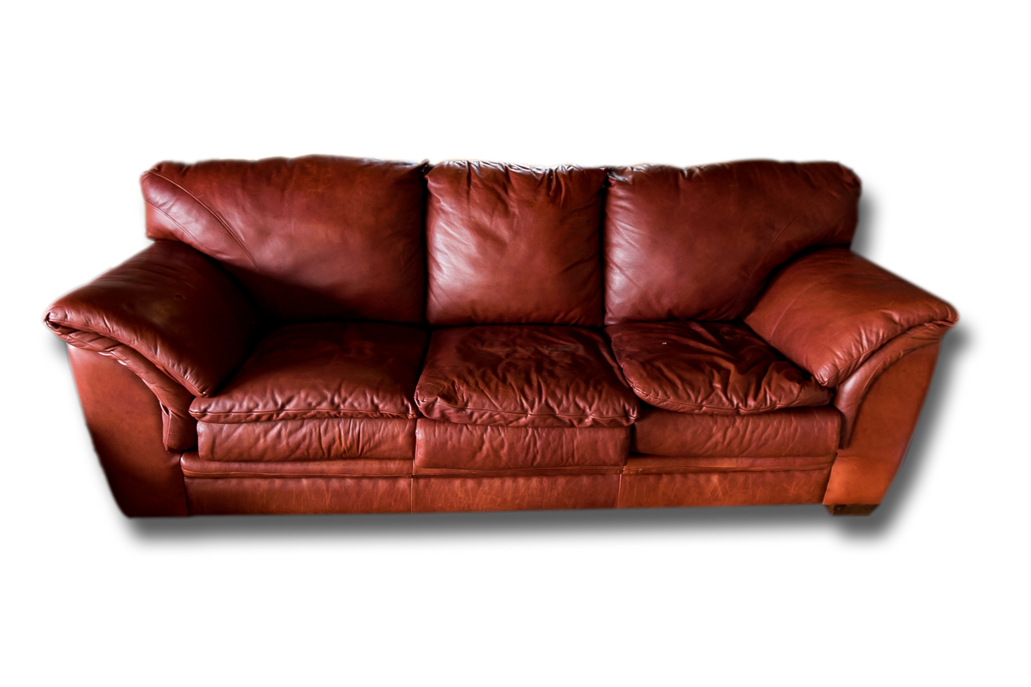 Brick Red Leather Sofa EBTH