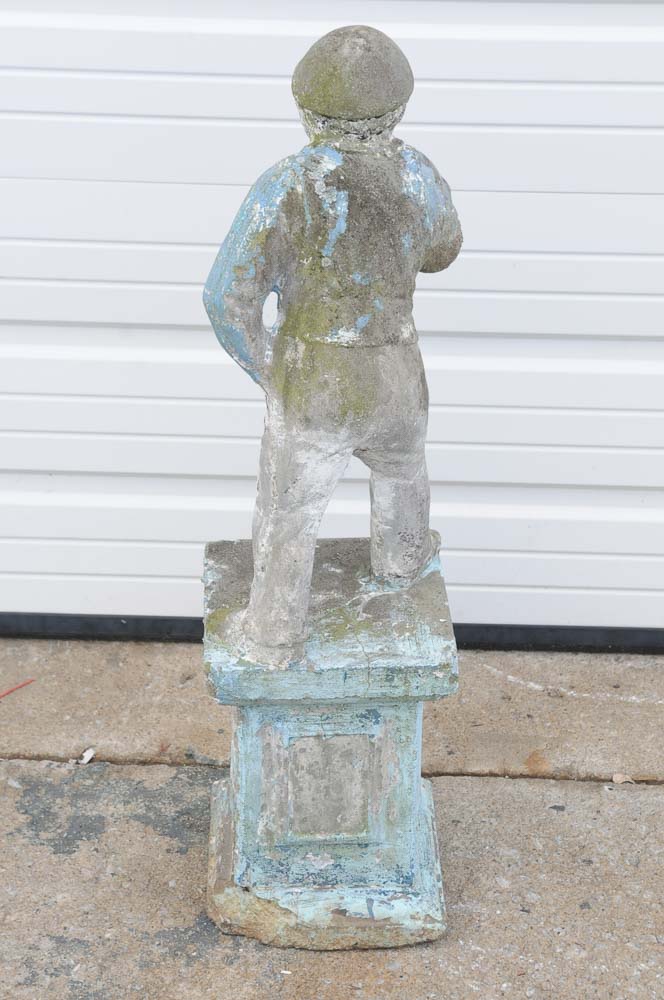 Vintage Concrete Lawn Jockey EBTH