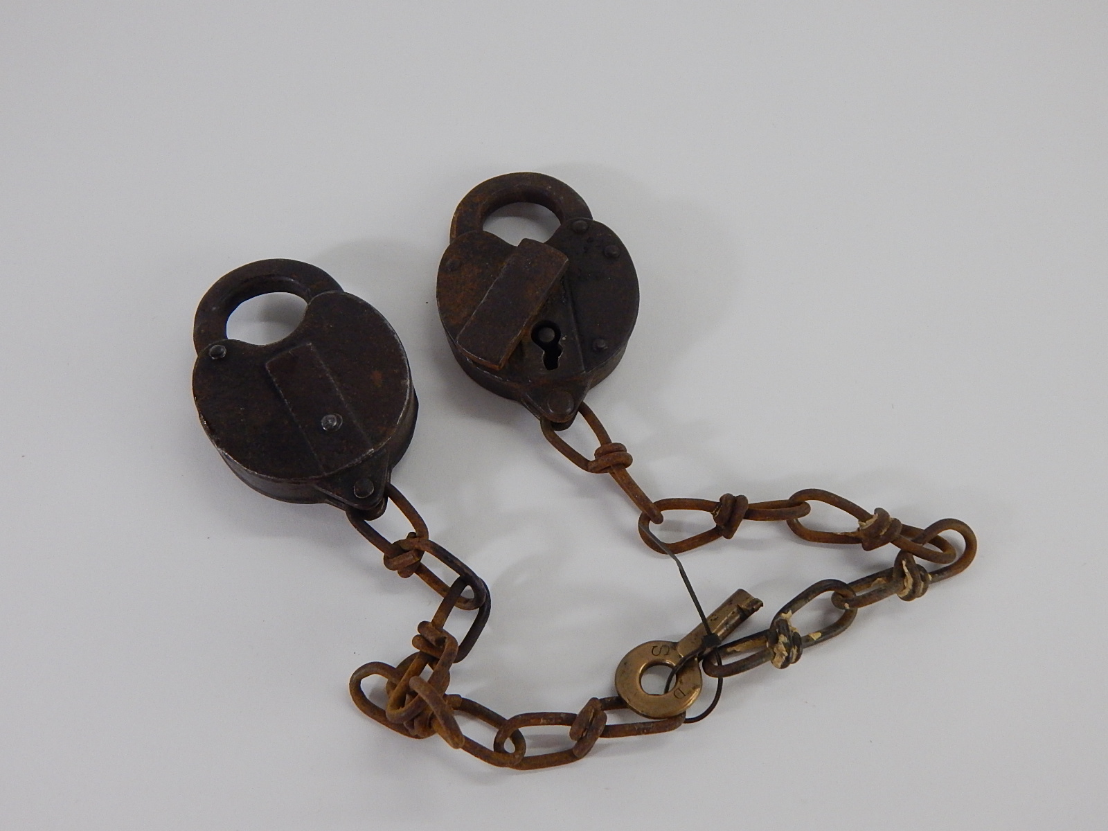 Antique Iron KA Railroad Padlocks and Key EBTH