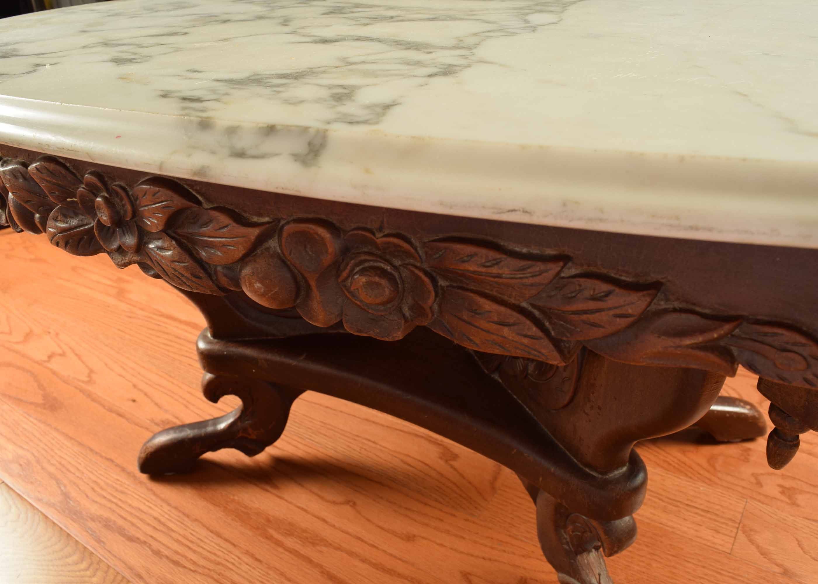 Marble Top Victorian Coffee Table EBTH