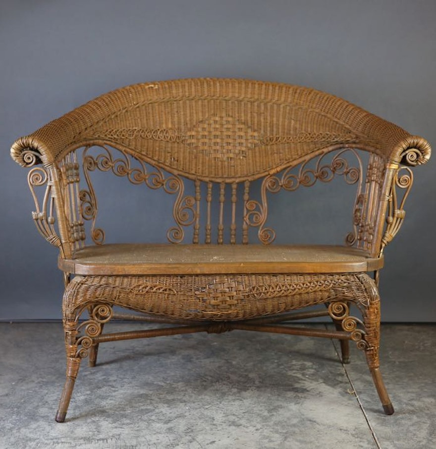 Antique Wicker Loveseat antique wicker loveseat ebth Antique Wicker Loveseat antique wicker loveseat ebth
