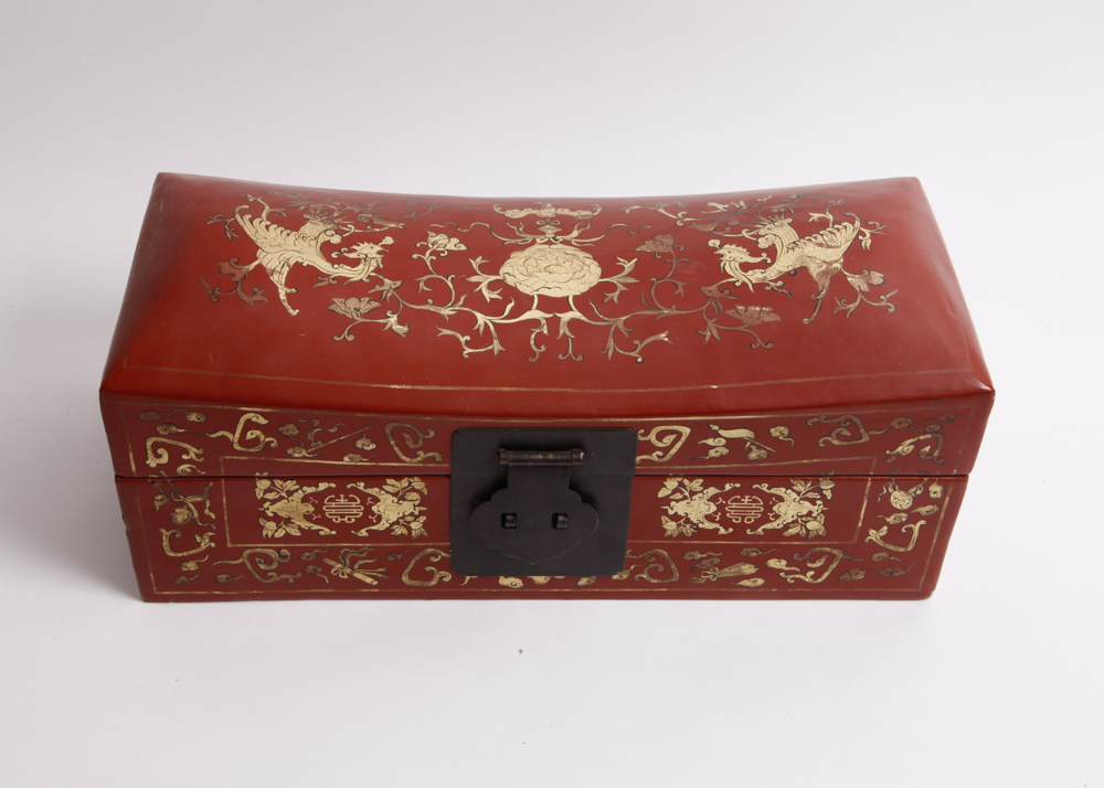Antique Chinese Lacquered Document Pillow Box Ebth