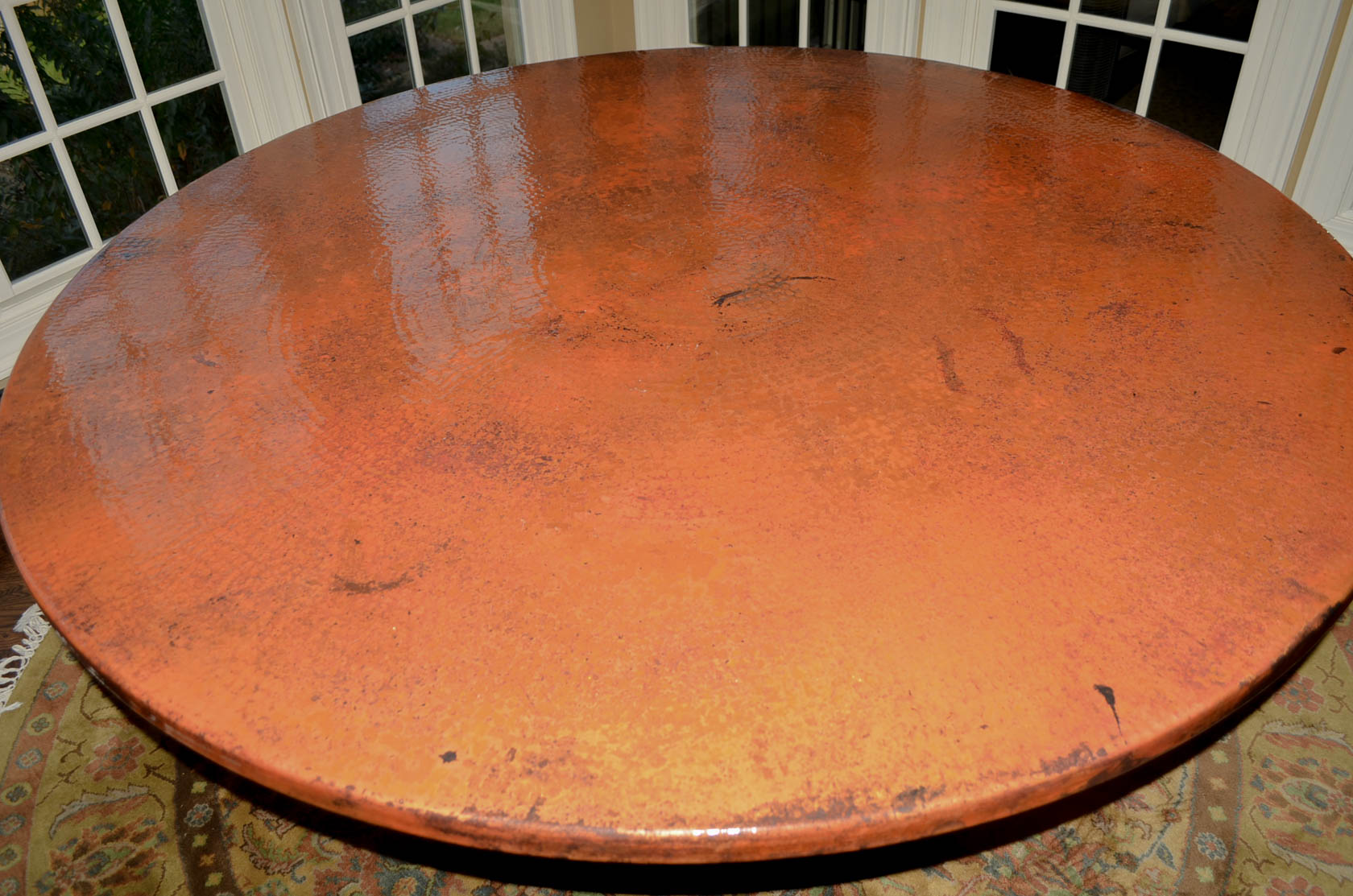 Hammered Copper Pedestal Table EBTH