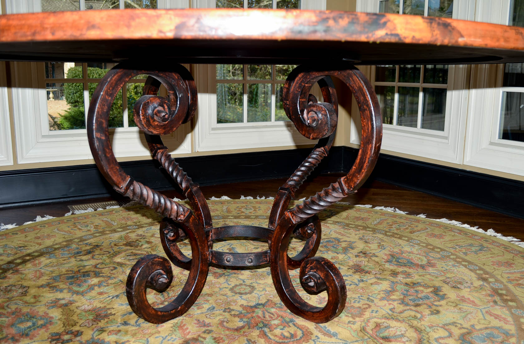 Hammered Copper Pedestal Table EBTH