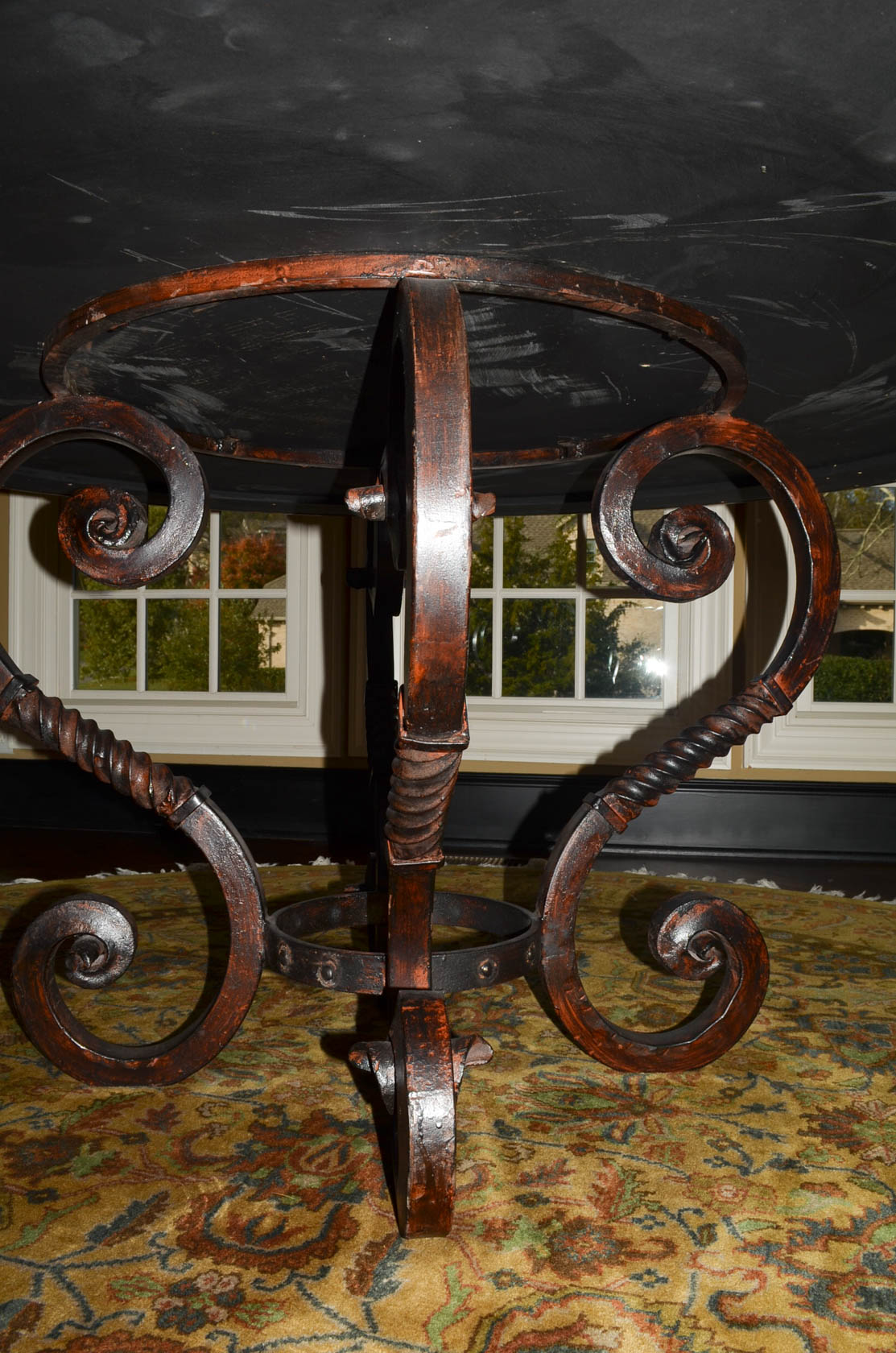Hammered Copper Pedestal Table EBTH