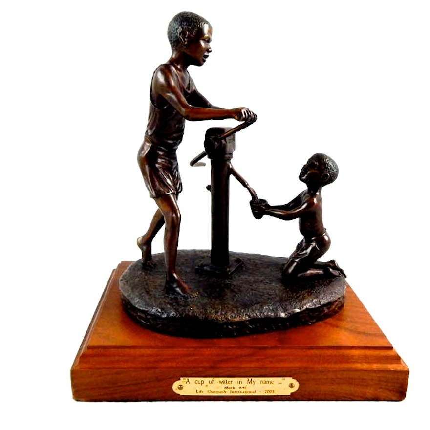 Bronze Sculpture A Cup Of Water In My Name Ebth Bronze Sculpture A Cup Of Water In My Name Ebth