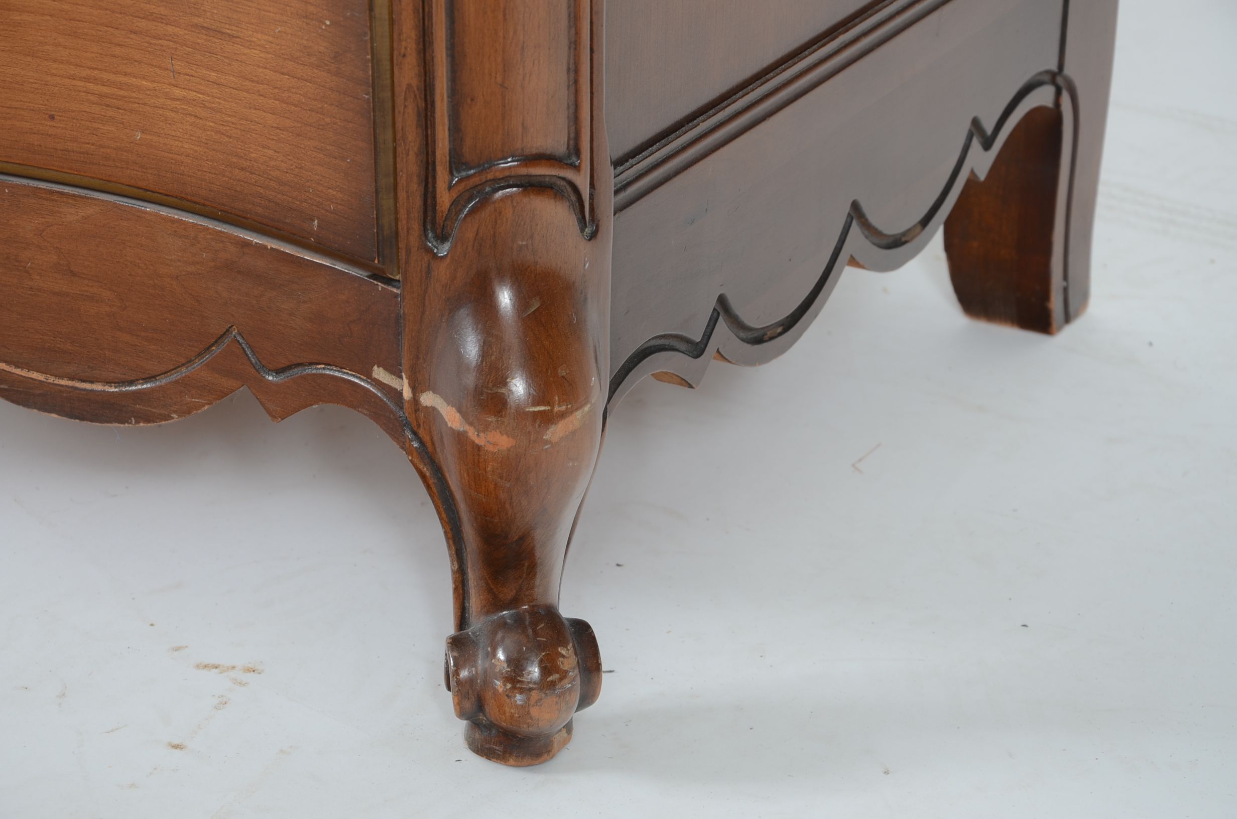 Vintage French Provincial Style Glass Top Dresser EBTH