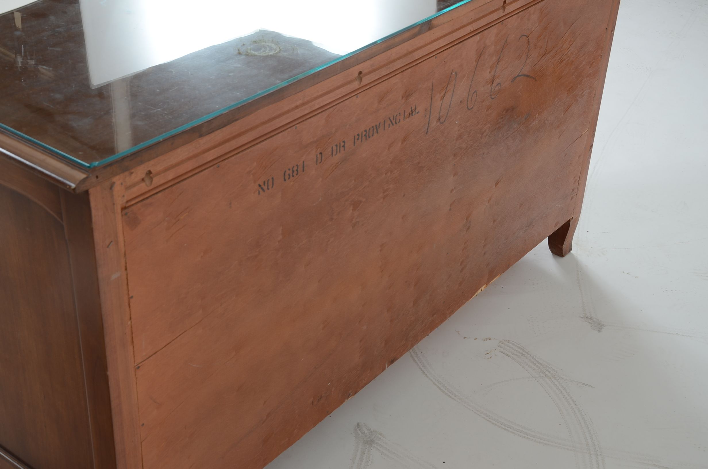 Vintage French Provincial Style Glass Top Dresser EBTH