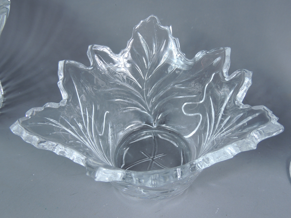 Vintage Candlewick Glass Serving Tray, Etched Pedestal Bowl Plus EBTH