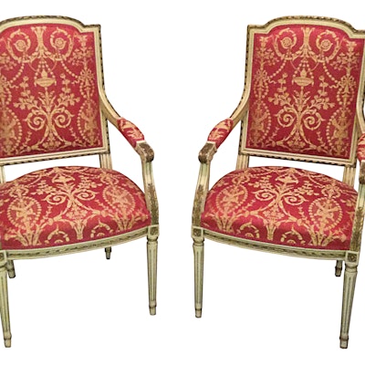 Online Furniture Auctions Vintage Furniture Auction Antique Late 19th Century French Louis XVI Style Armchairs - Online Furniture Auctions Vintage Furniture Auction Antique