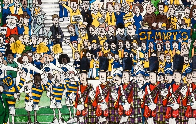 Vintage John Holladay Notre Dame Football Print | EBTH