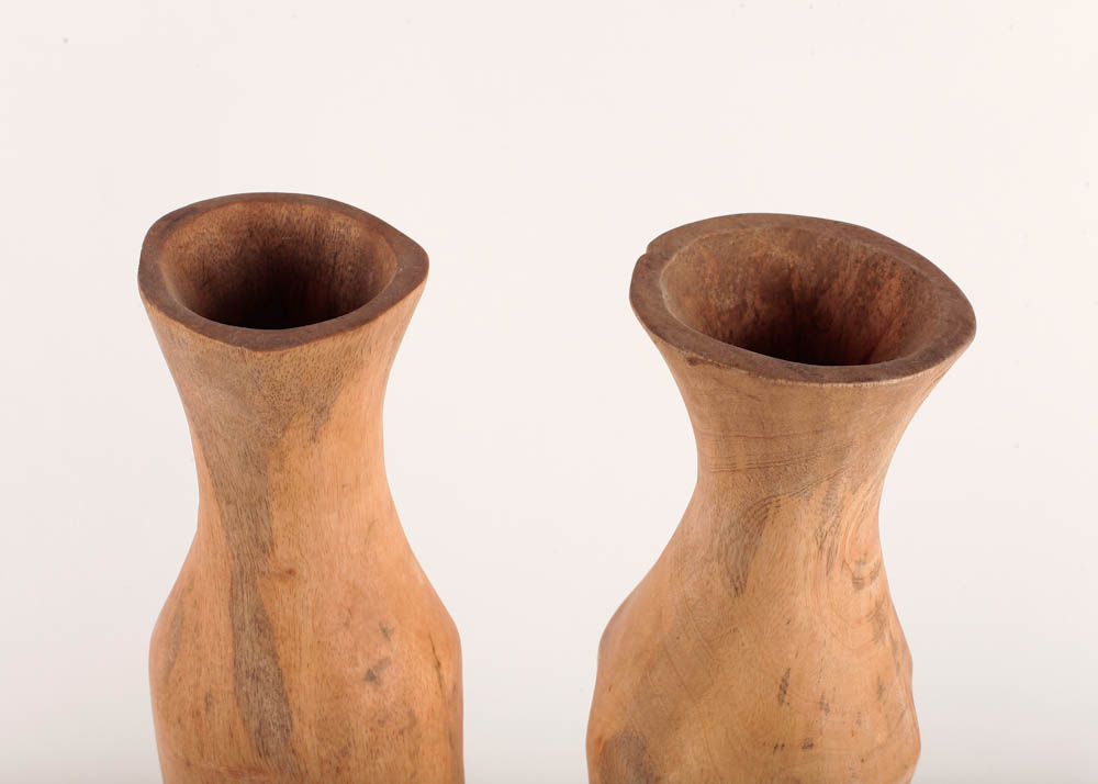 West Elm Mango Wood Log Vases and Candle Holder EBTH