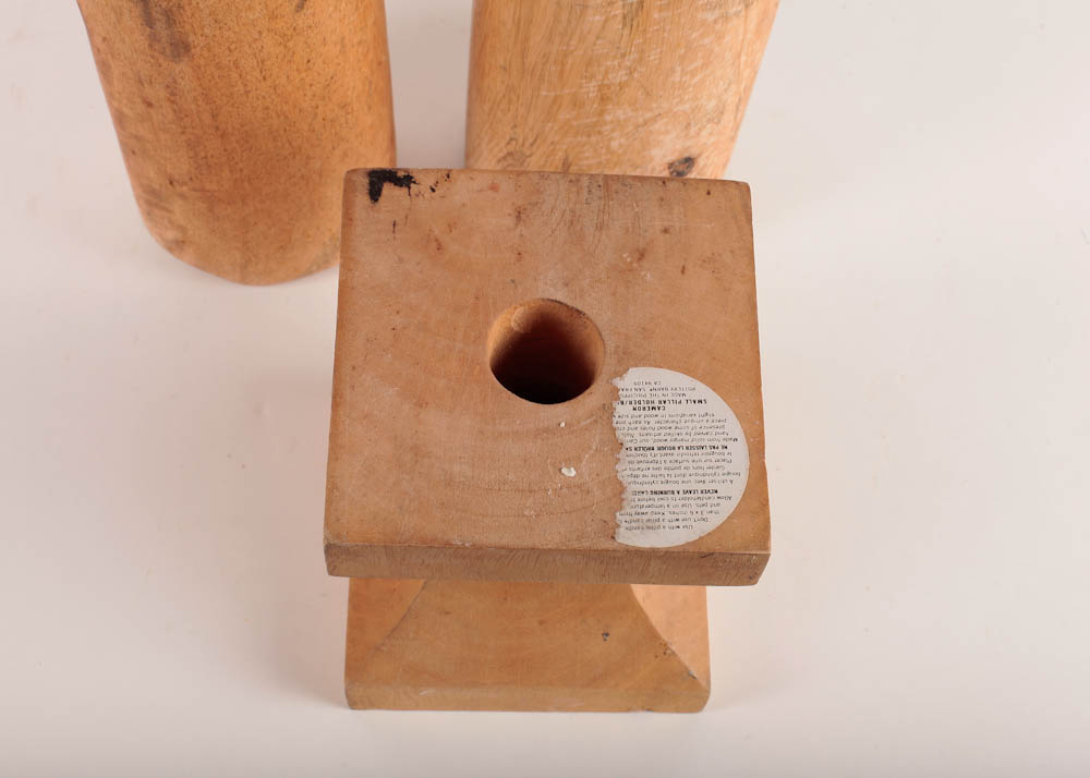 West Elm Mango Wood Log Vases and Candle Holder EBTH