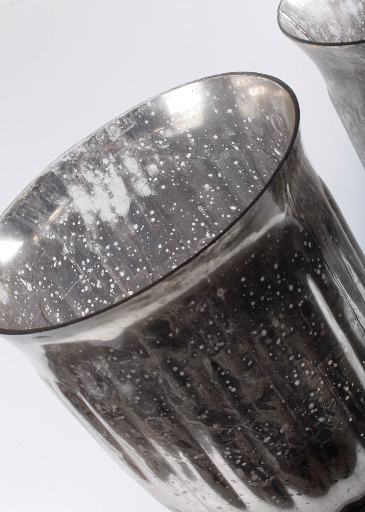 Large Mercury Glass Pedestal Vases EBTH