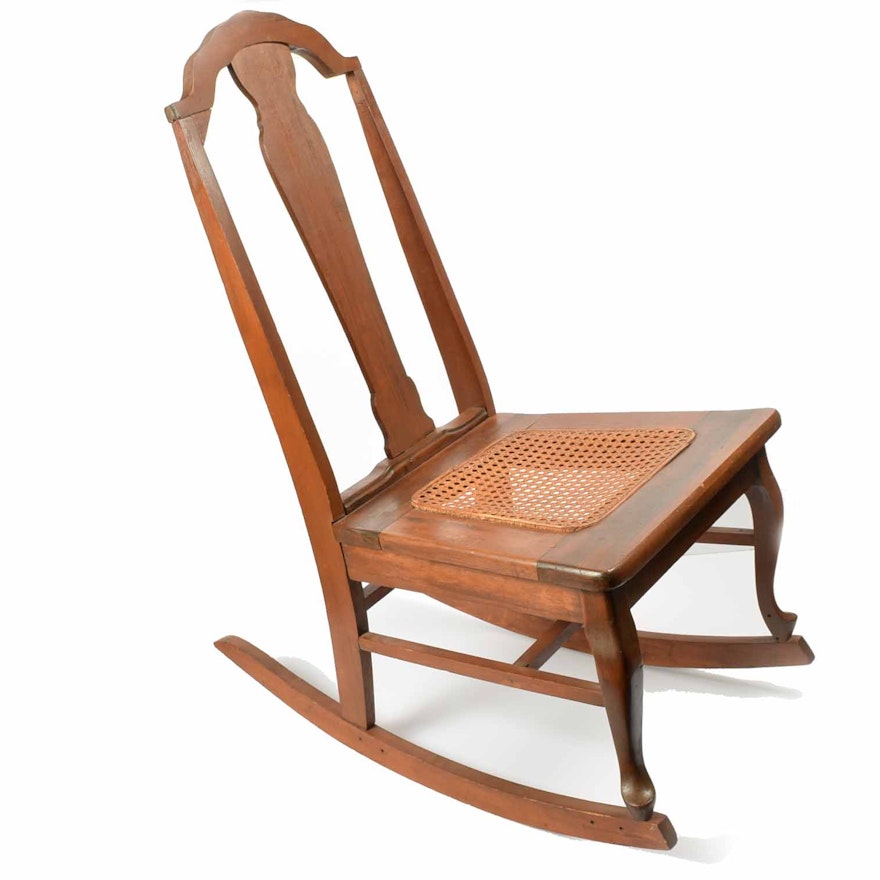 Antique Cane Seat Nursing Rocking Chair Ebth