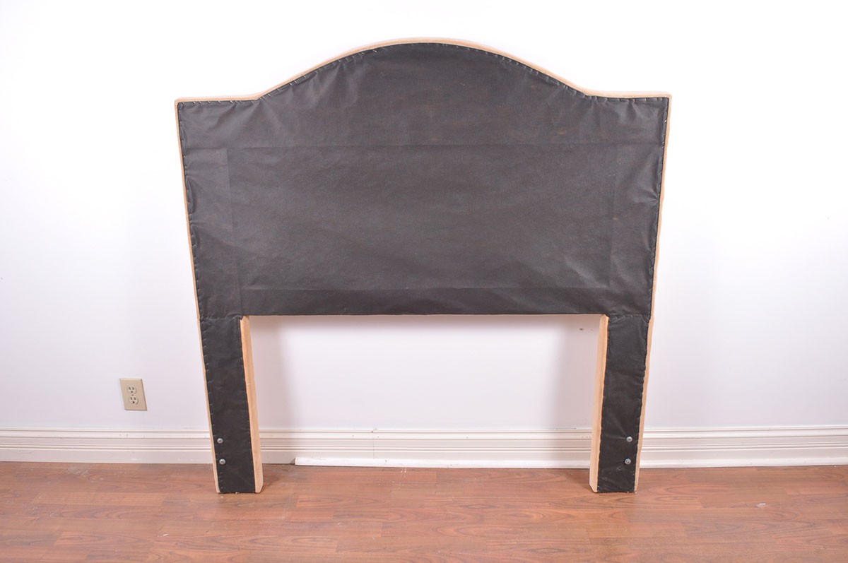 Full Size Velour Upholstered Headboard and Frame EBTH