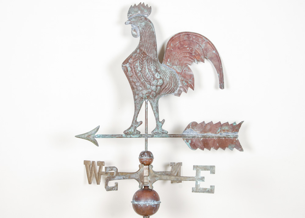 Antiqued Copper Rooster Weathervane EBTH
