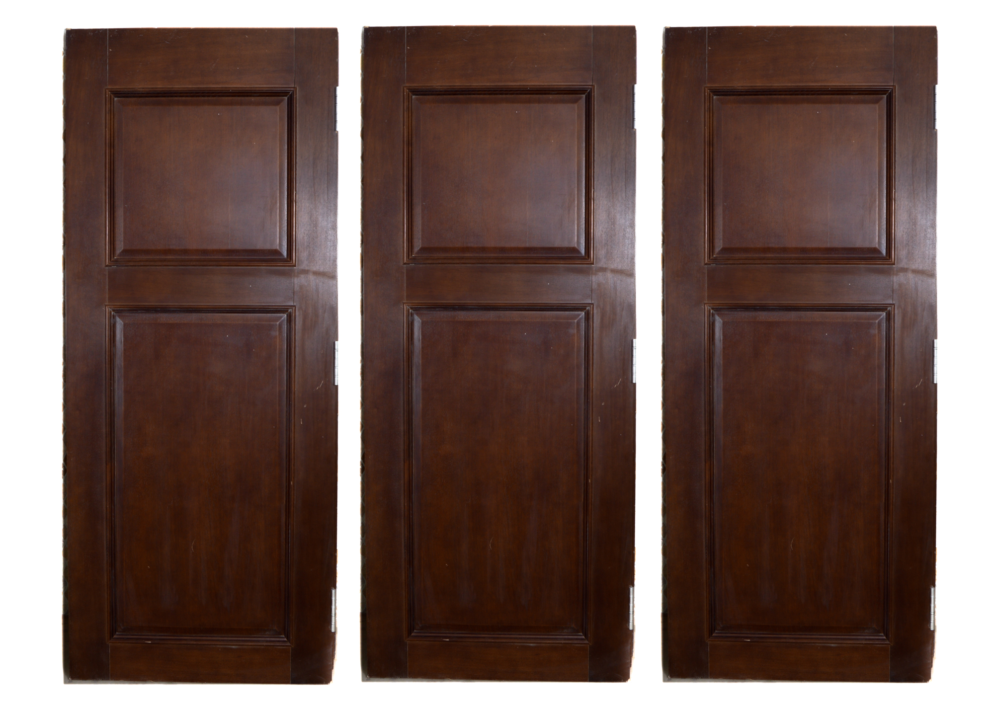 Set Of Three Dark Brown Wooden Interior Doors