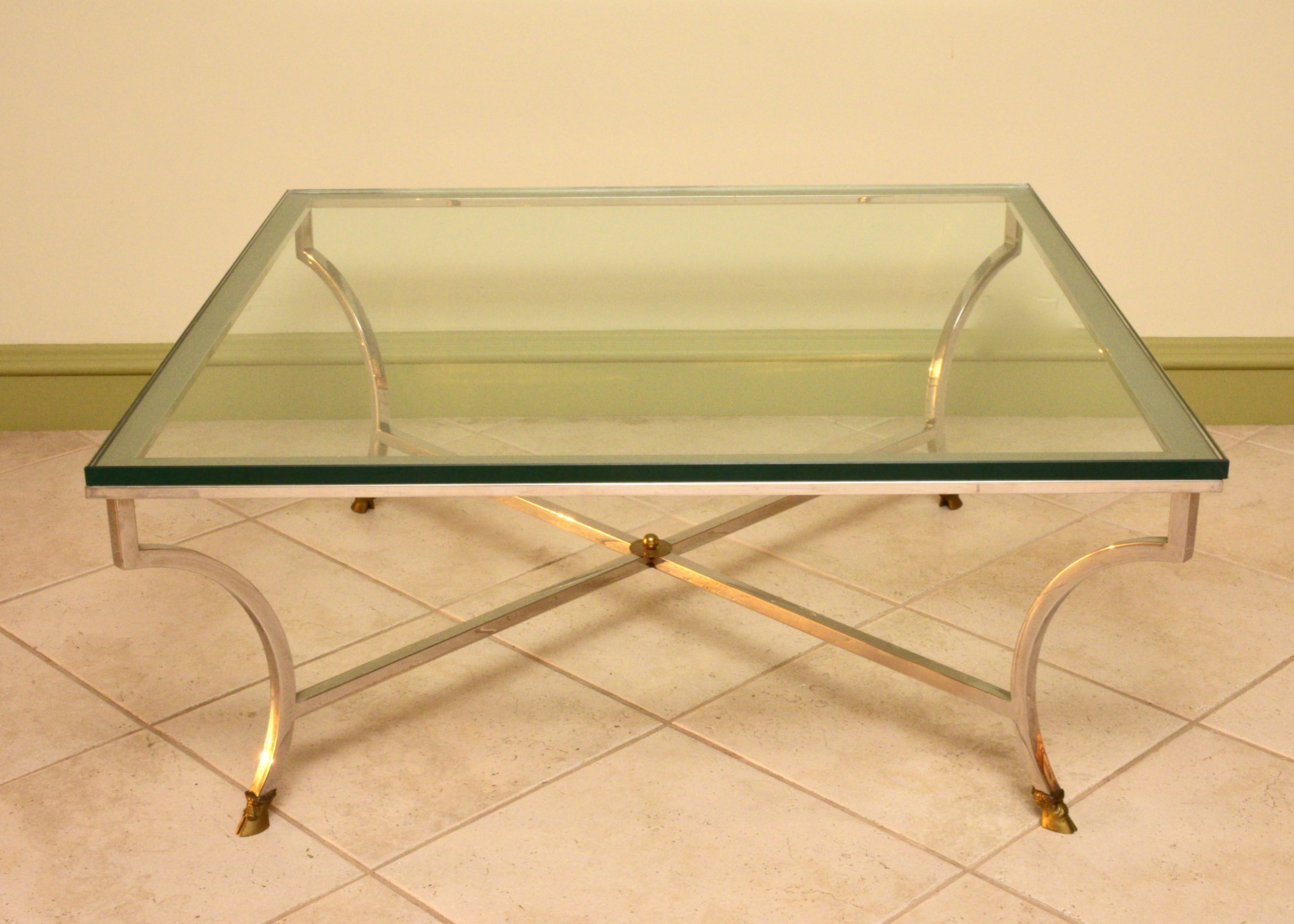 Glass and Chrome Coffee Table EBTH