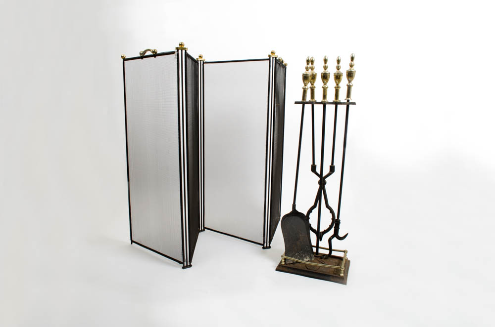 Fireplace Screen and Tools EBTH