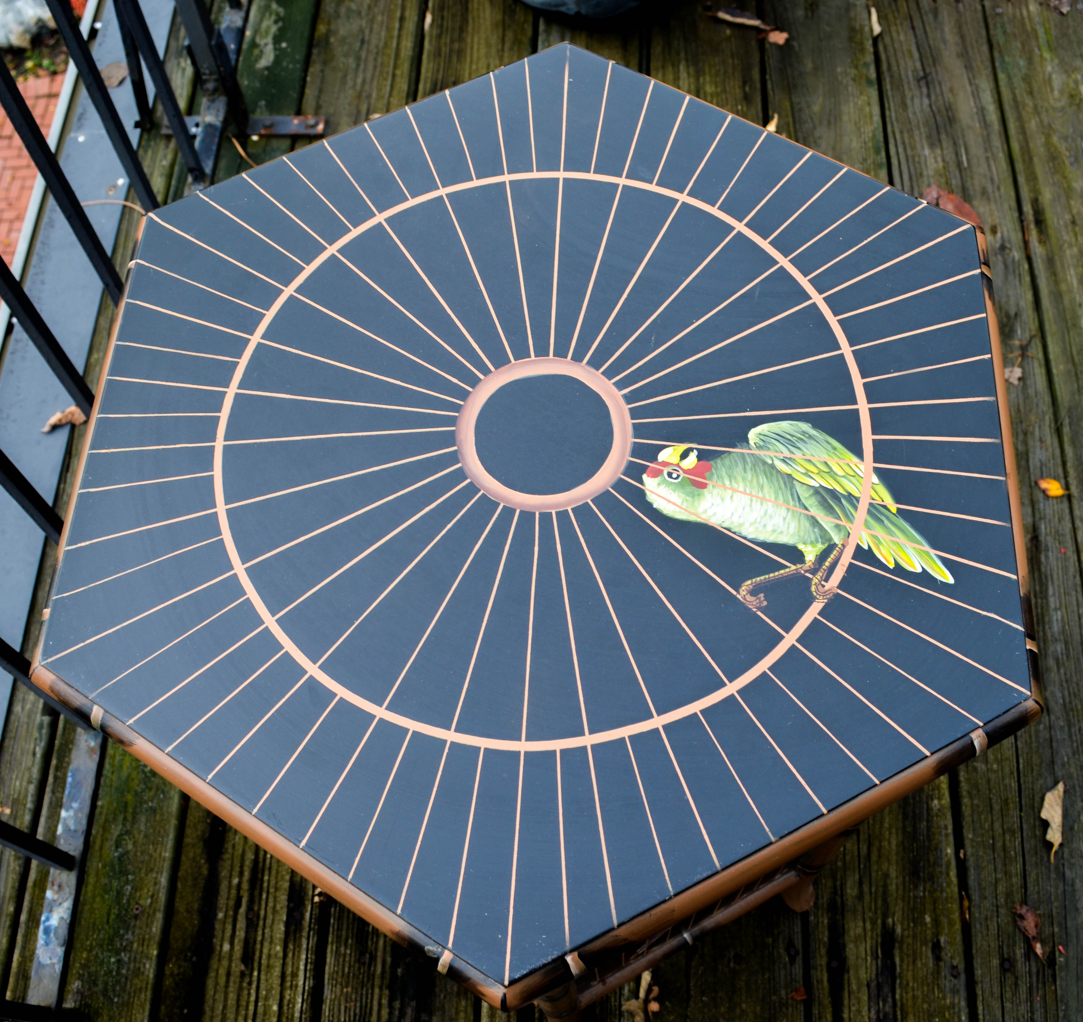 Whimsical Painted Birdcage End Table EBTH