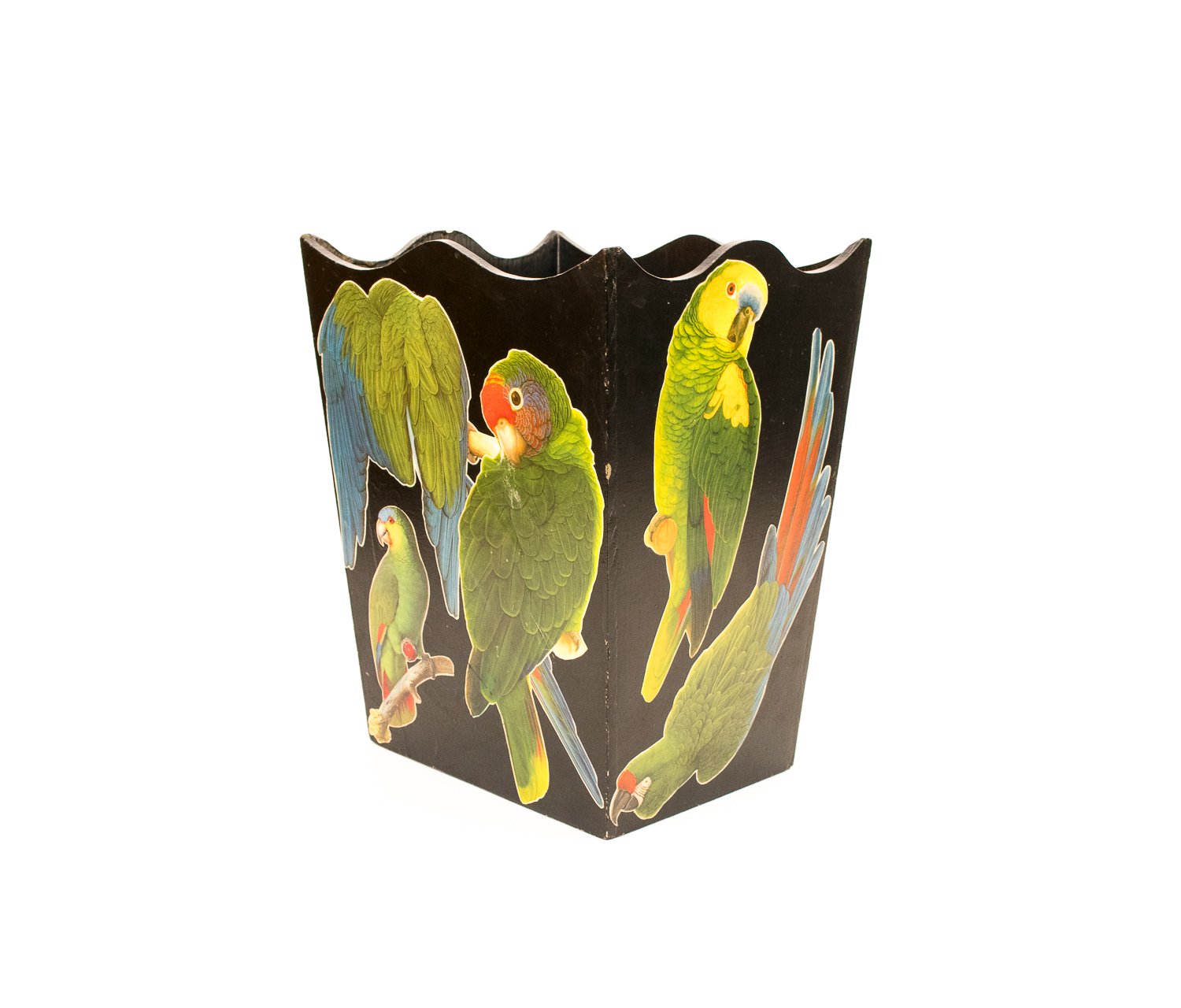 Alice Balterman Decoupage Trash Receptacle with Birds EBTH