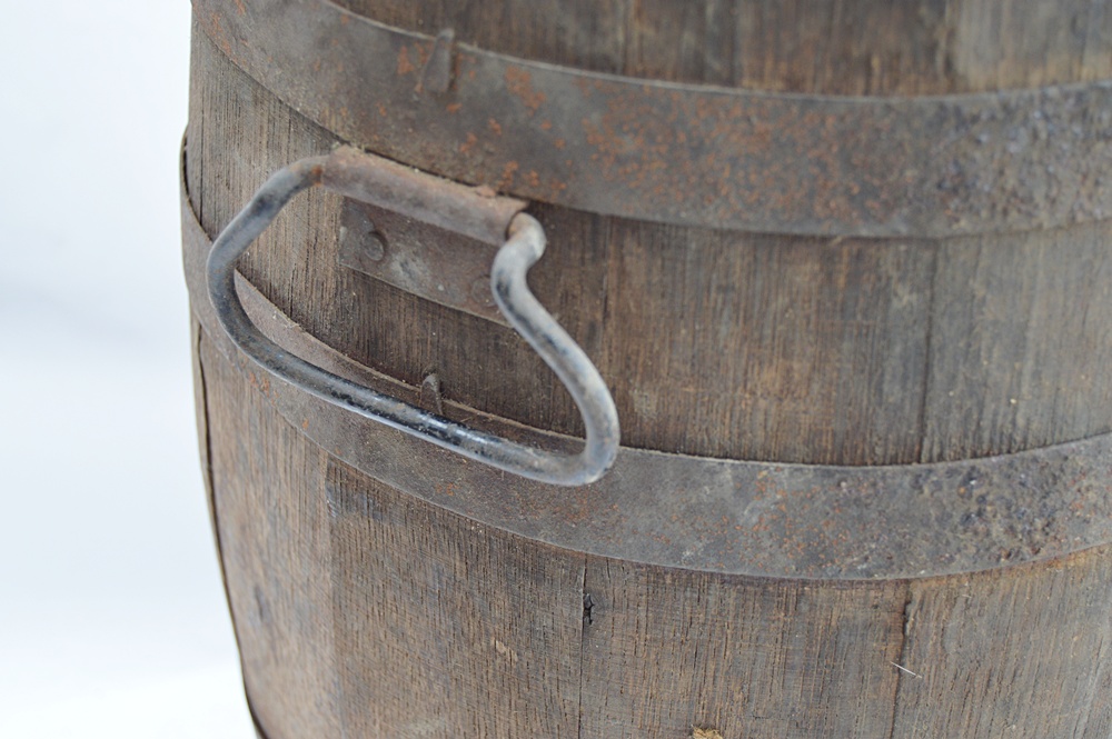 Vintage Oak Pickle Barrel with Hinged Lid EBTH