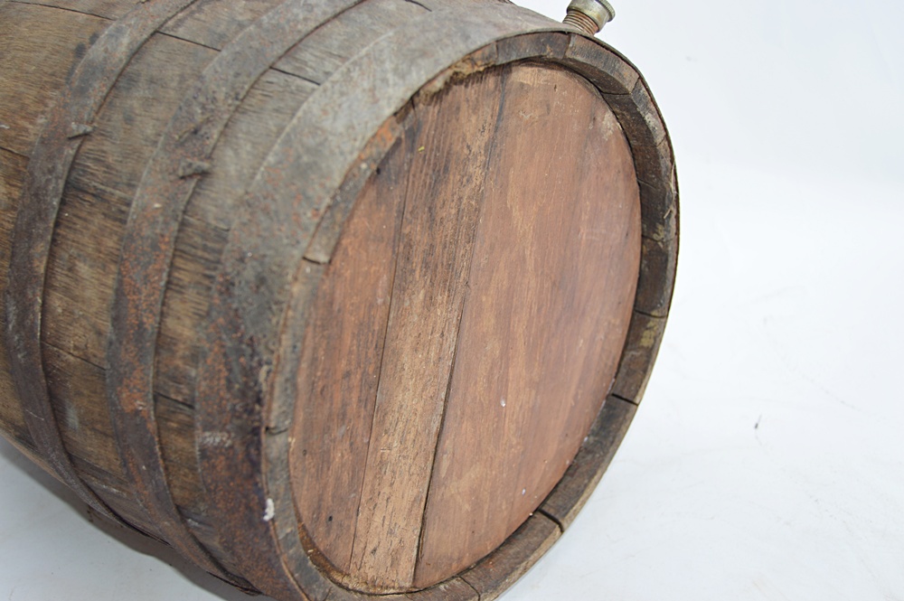 Vintage Oak Pickle Barrel with Hinged Lid EBTH