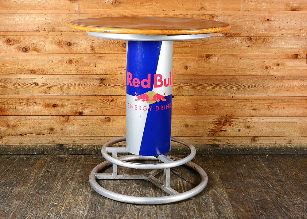 Round Red Bull Bar Table and Stools EBTH