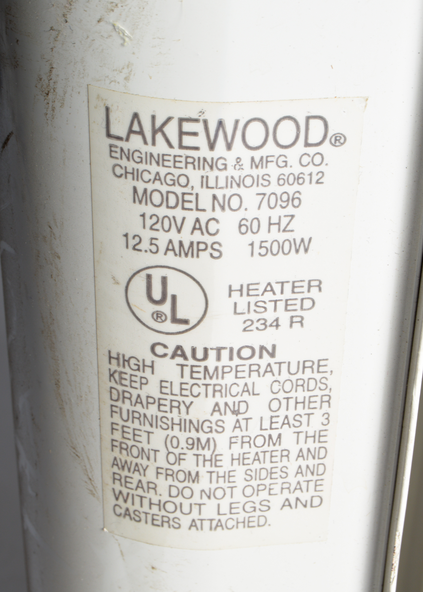 Lakewood Portable Radiator Heater EBTH
