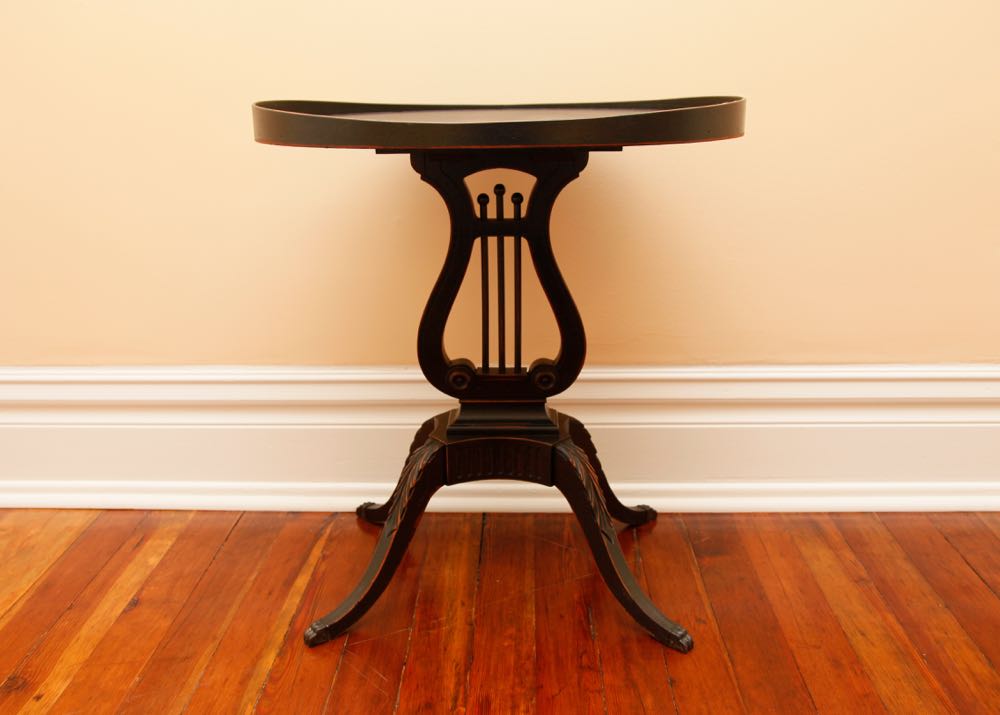 Vintage Lyre Duncan Phyfe Style Side Table EBTH